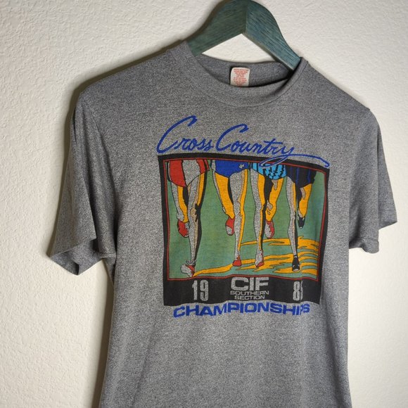 Vintage 1985 Cross Country Championships Tee Sz M - Picture 1 of 6